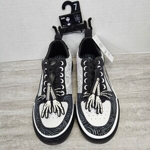 The Nightmare Before Christmas Jack Skellington Sneakers Mens Size 7 Black White